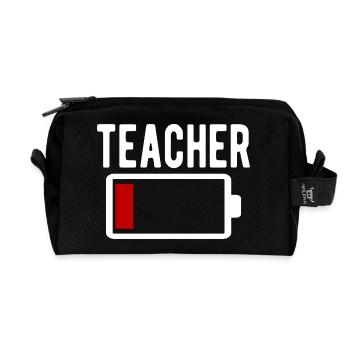 Batterie du professeur Travail drôle Drôle - Trousse de toilette en tissu recyclé - noir - Devant