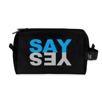SAY YES - Recycelte Kulturtasche - Schwarz - Vorne