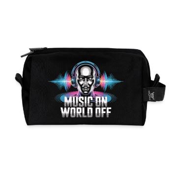 Musik Lover T-Shirt – Music On World Off - Recycled Toiletry Zip Bag - black - Front