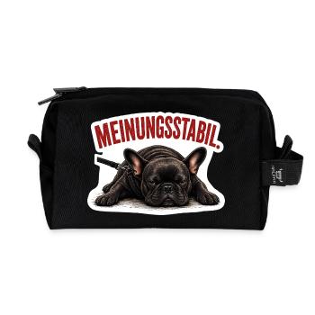 Frenchie – Meinungsstabil Bully - Recycelte Kulturtasche - Schwarz - Vorne