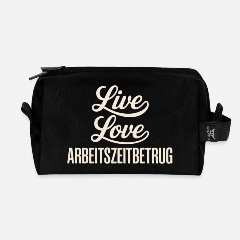 Live Love Arbeitszeitbetrug - Recycelte Kulturtasche - Schwarz