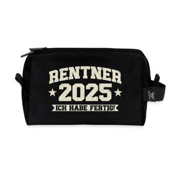 Rentner 2025 Ich habe fertig - Recycelte Kulturtasche - Schwarz - Vorne