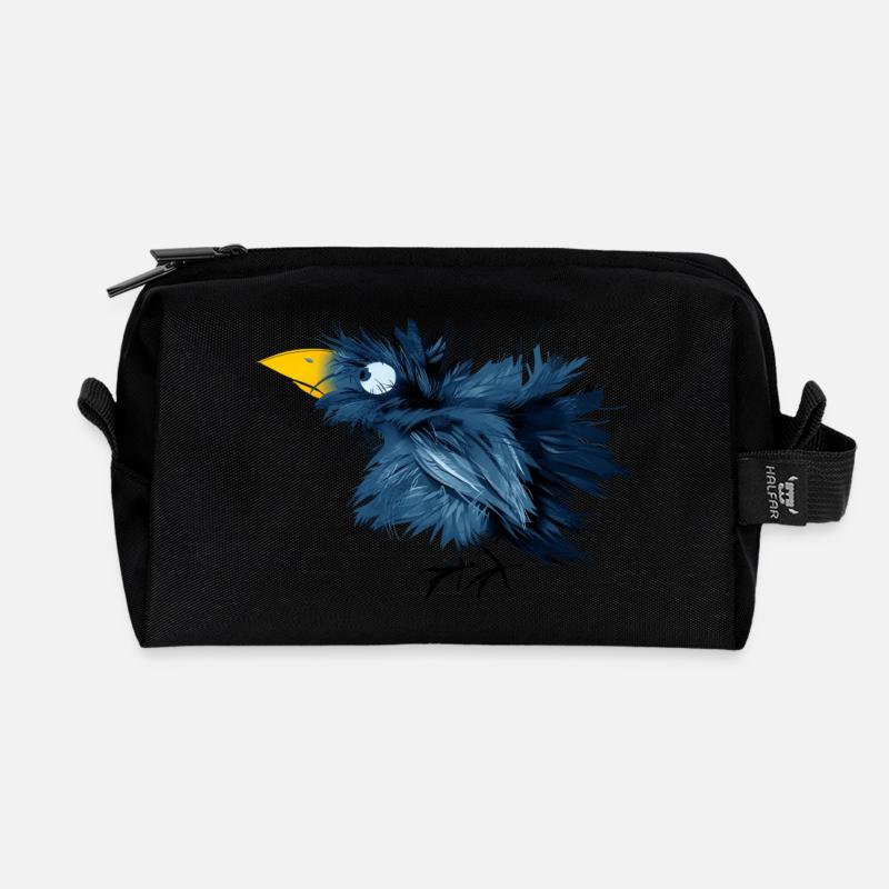 Krähe - Recycelte Kulturtasche - Schwarz