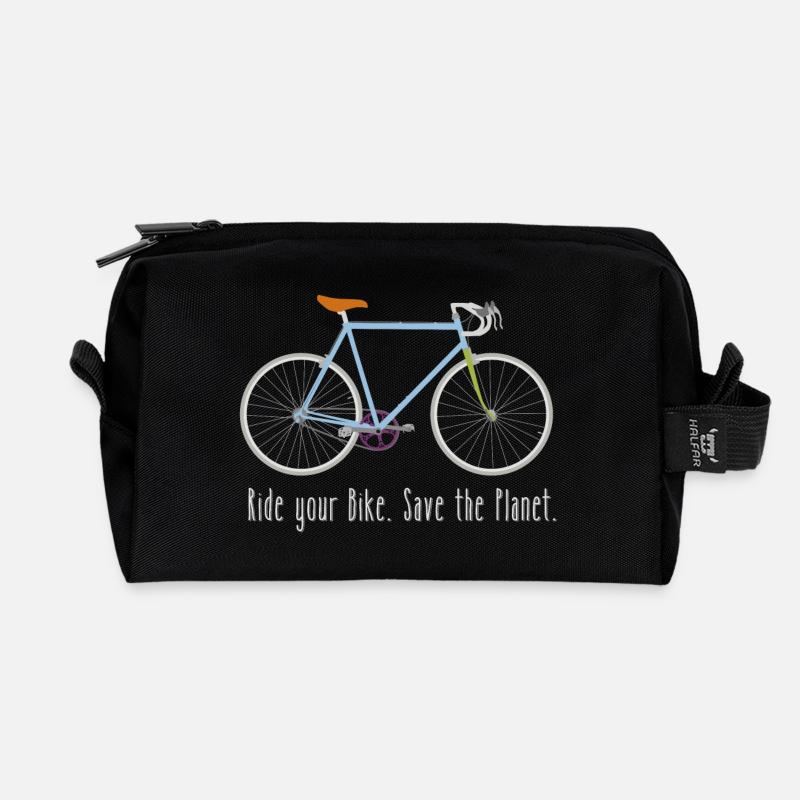 Ride your Bike - Recycelte Kulturtasche - Schwarz