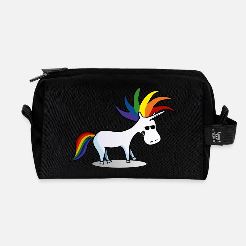 Punk Einhorn - Recycelte Kulturtasche - Schwarz