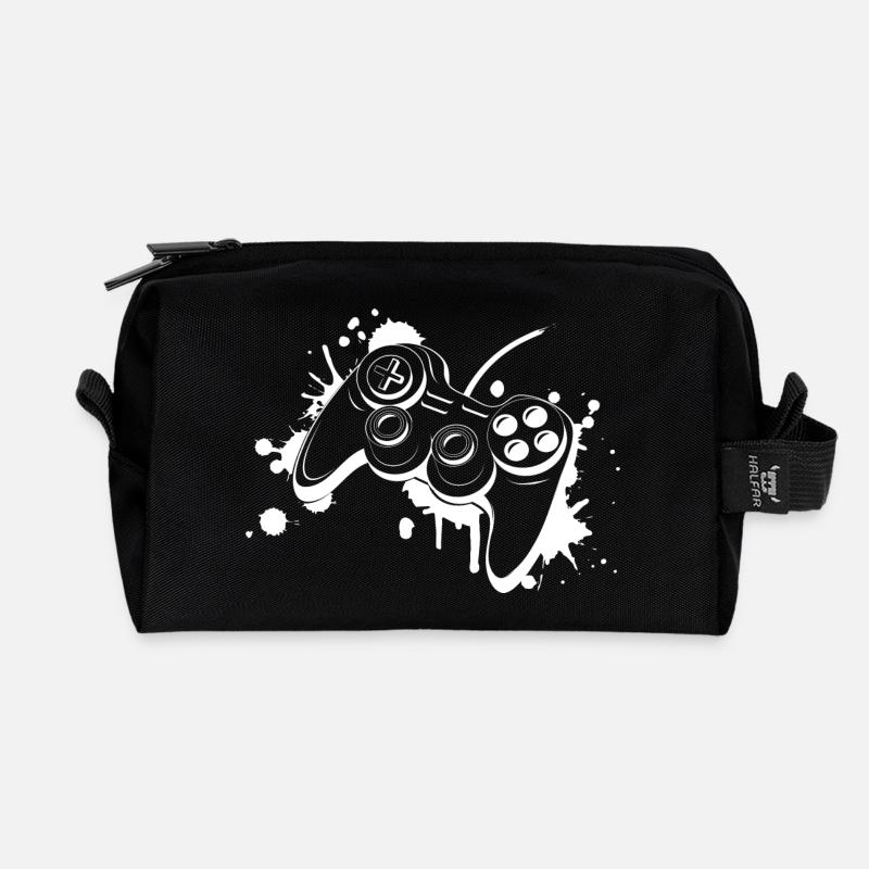 Gamepad Graffiti – stylisches Gamer Artwork - Recycelte Kulturtasche - Schwarz