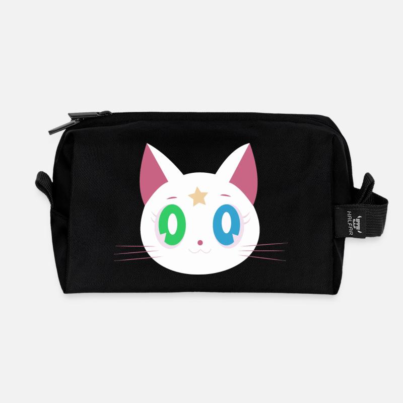 Funny cat - Recycled Toiletry Zip Bag - black