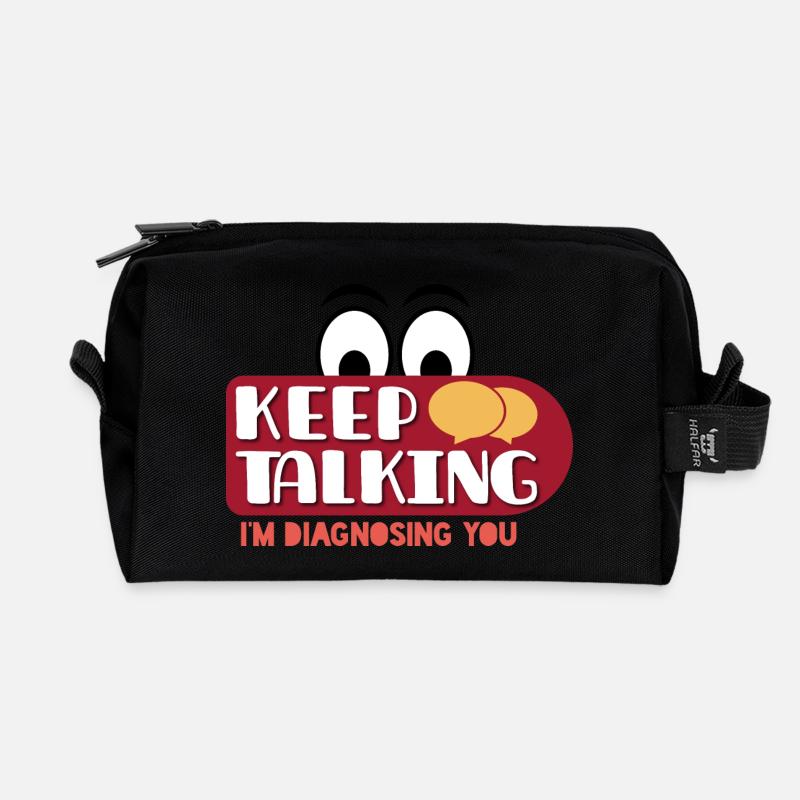 funny diagnosis - Recycled Toiletry Zip Bag - black