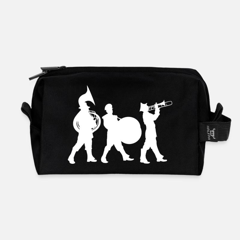 Blaskapellen-Silhouetten auf der Straße - Recycelte Kulturtasche - Schwarz