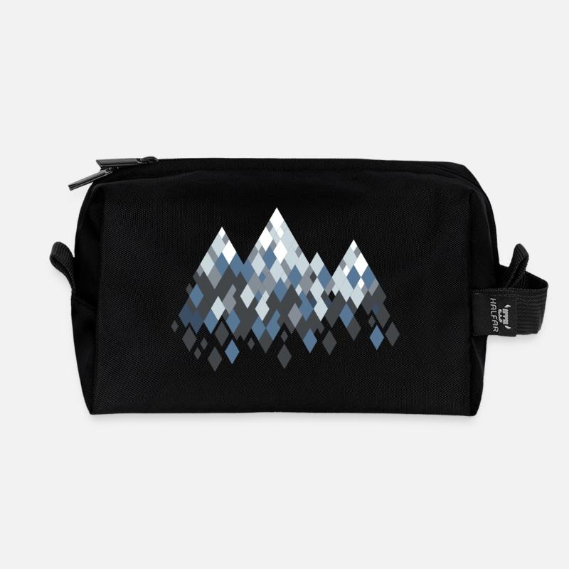 Berge - Recycelte Kulturtasche - Schwarz