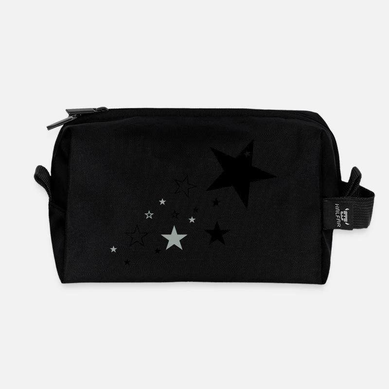 Sterne 1 - Recycelte Kulturtasche - Schwarz