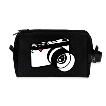 Camera - Recycled Toiletry Zip Bag - black - Front