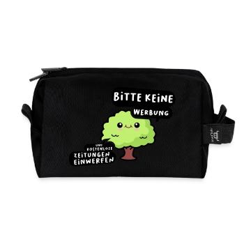 Briefkasten Aufkleber Bitte keine Werbung Zeitung - Recycelte Kulturtasche - Schwarz - Vorne
