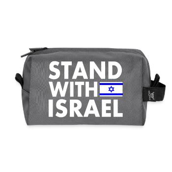 stand with israel - Recycled Toiletry Zip Bag - anthracite - Front