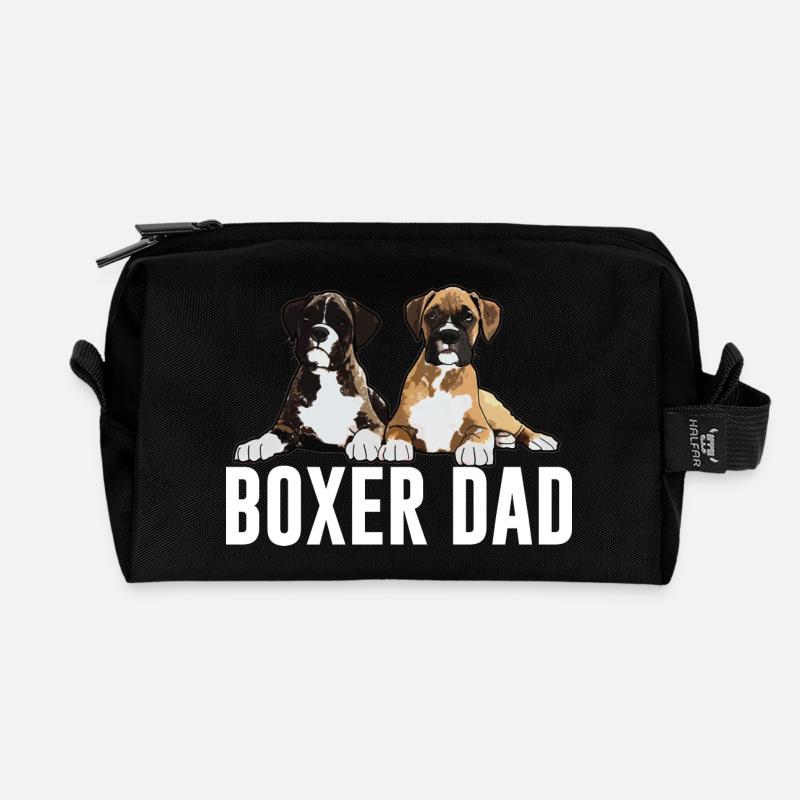 Boxer Hund Boxer Papa - Recycelte Kulturtasche - Schwarz