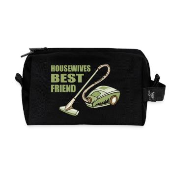 Housewives best friend | vacuum cleaner - Recycelte Kulturtasche - Schwarz - Vorne