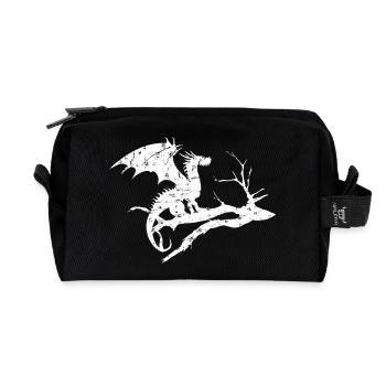 drache design silhouette toter baum - Recycelte Kulturtasche - Schwarz - Vorne