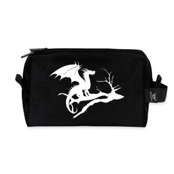 drache design silhouette toter baum - Recycelte Kulturtasche - Schwarz - Vorne