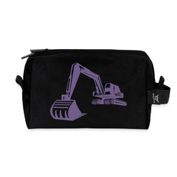 Excavator Silhouette, Precise Design for - Recycled Toiletry Zip Bag - black - Front