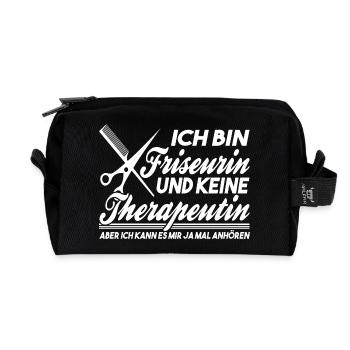 Friseurin Geschenkideen - Recycelte Kulturtasche - Schwarz - Vorne