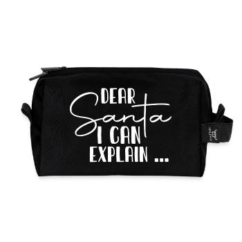 Dear Santa I Can Explain - Recycelte Kulturtasche - Schwarz - Vorne