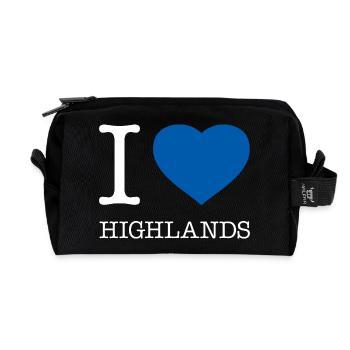 I LOVE HIGHLANDS - Recycelte Kulturtasche - Schwarz - Vorne