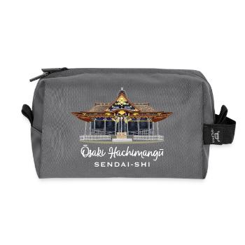 Japon, Osaki Hachimangu Shrine, Sendai, dessin - Trousse de toilette en tissu recyclé - anthracite - Devant