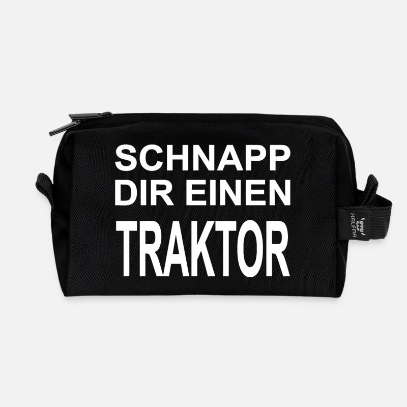 Traktor - Recycelte Kulturtasche - Schwarz