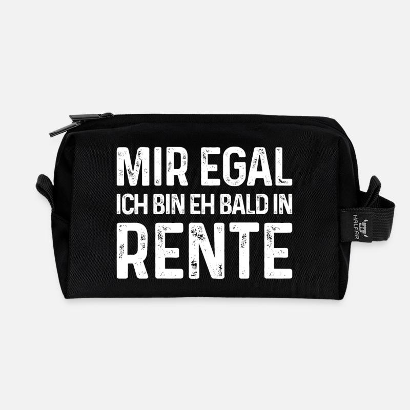 Mir egal Ich bin eh bald in Rente - Recycelte Kulturtasche - Schwarz