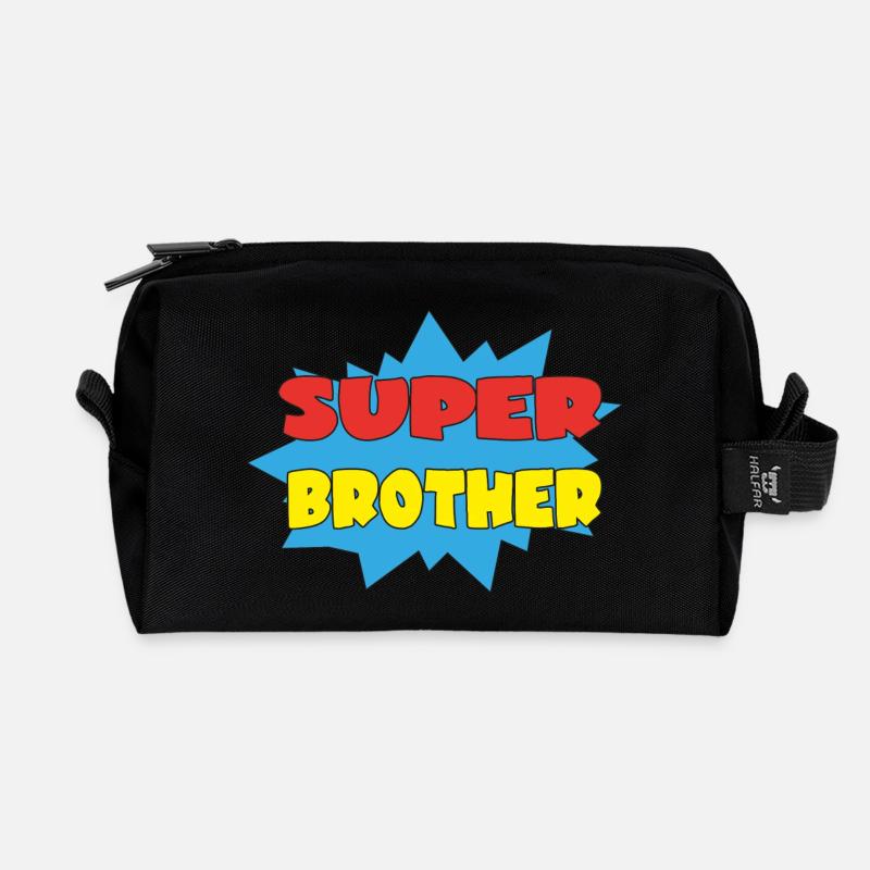 SUPER BROTHER - Recycled Toiletry Zip Bag - black