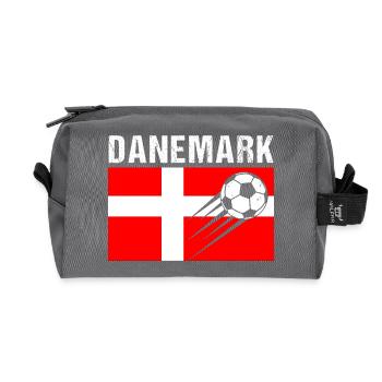 Denmark Flag Danish Football Gift - Recycled Toiletry Zip Bag - anthracite - Front
