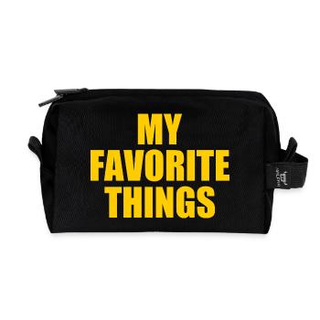 my favorite things - Recycelte Kulturtasche - Schwarz - Vorne