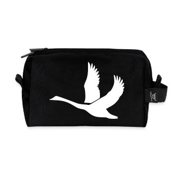 Schwan mit gewaltigen Schwingen - Recycelte Kulturtasche - Schwarz - Vorne