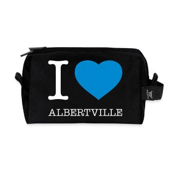I LOVE ALBERTVILLE - Recycelte Kulturtasche - Schwarz - Vorne