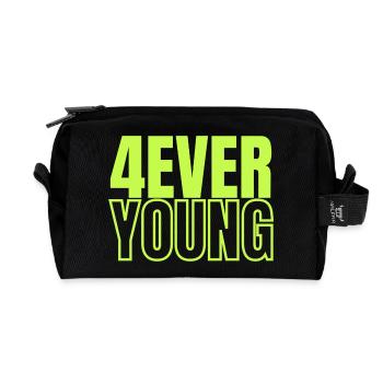 4EVERYOUNG im grünen Design - Recycelte Kulturtasche - Schwarz - Vorne
