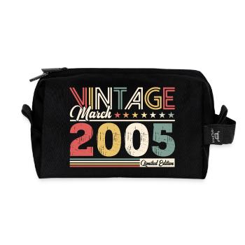 20ème anniversaire cadeau mari millésime mars 2005 - Trousse de toilette en tissu recyclé - noir - Devant