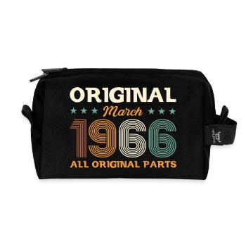 60ème anniversaire cadeau mari Original mars 1966 - Trousse de toilette en tissu recyclé - noir - Devant