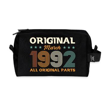 33ème anniversaire cadeau mari Original mars 1992 - Trousse de toilette en tissu recyclé - noir - Devant