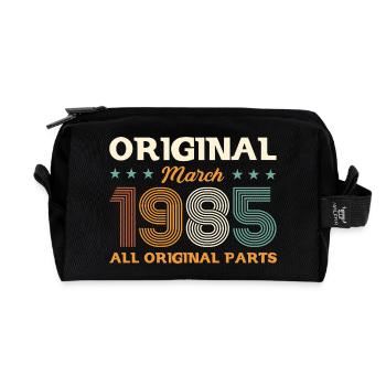 40ème anniversaire cadeau mari Original mars 1985 - Trousse de toilette en tissu recyclé - noir - Devant