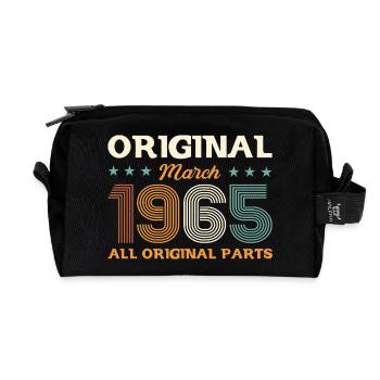 60ème anniversaire cadeau mari Original mars 1965 - Trousse de toilette en tissu recyclé - noir - Devant