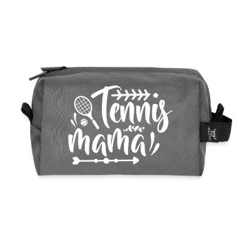Tennis Mama Tennisspieler Spruch Geschenk Sport - Recycelte Kulturtasche - Anthrazit - Vorne