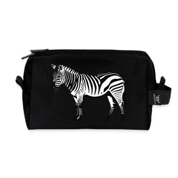 Zebra - Cute Zoo Animal Design - Recycelte Kulturtasche - Schwarz - Vorne