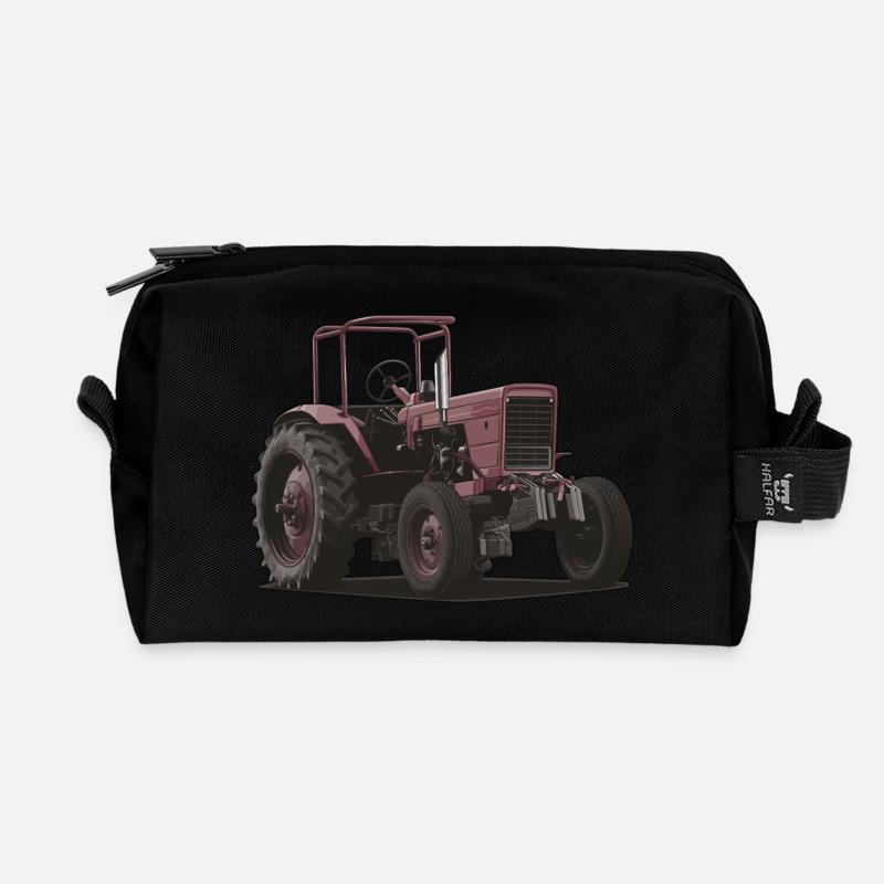 Classic Tractor // Bulldog // Illustration - Recycelte Kulturtasche - Schwarz