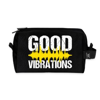 Good Vibrations Music Party - Recycled Toiletry Zip Bag - black - Front