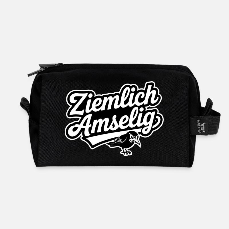 Ziemlich Amselig - Funny Deutsche Memes - Recycelte Kulturtasche - Schwarz