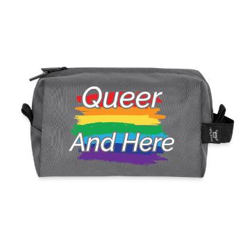 Fierté queer : design arc-en-ciel - Trousse de toilette en tissu recyclé - anthracite - Devant