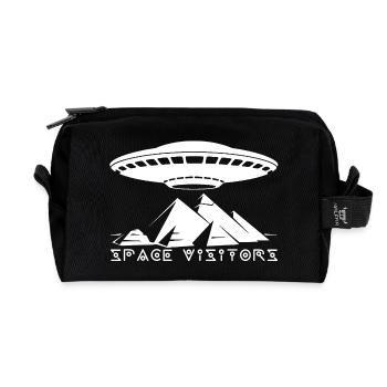 Visitors and the White Pyramids - Recycled Toiletry Zip Bag - black - Front