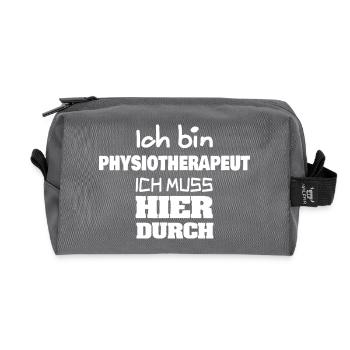 Profession : Kinésithérapeute - Trousse de toilette en tissu recyclé - anthracite - Devant