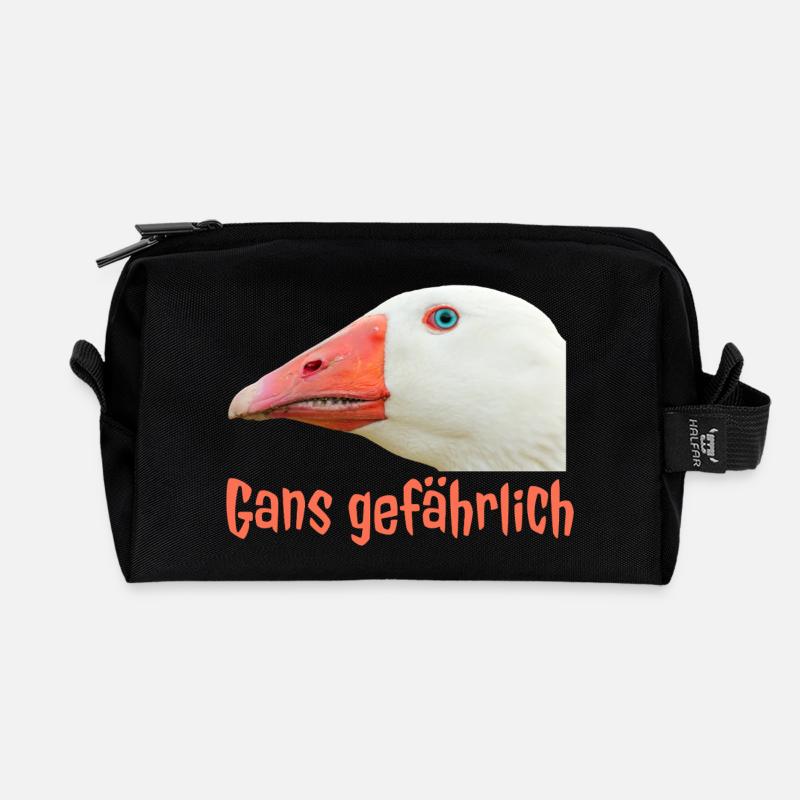 Ganz Gefährlich Gänsekopf - Recycelte Kulturtasche - Schwarz