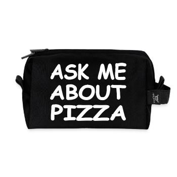 Pizza - Recycled Toiletry Zip Bag - black - Front